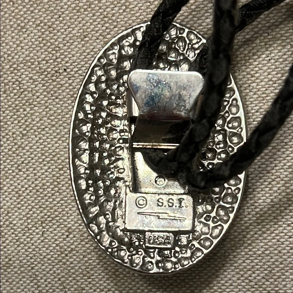 Vintage Southwestern Style Bolo with Genuine Coral and Turquoise SSI USA